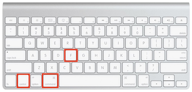 macbook pro full screen shortcut